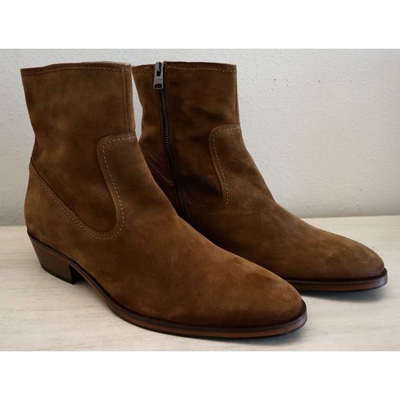 Allsaints 0321 Men's Sz 45 US 12 Brown Ridge Suede Leather Boots $300 - Picture 1 of 7
